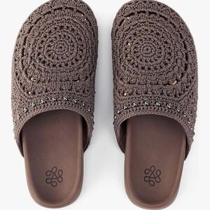 The Sak Clog in Crochet and Leather Slip on